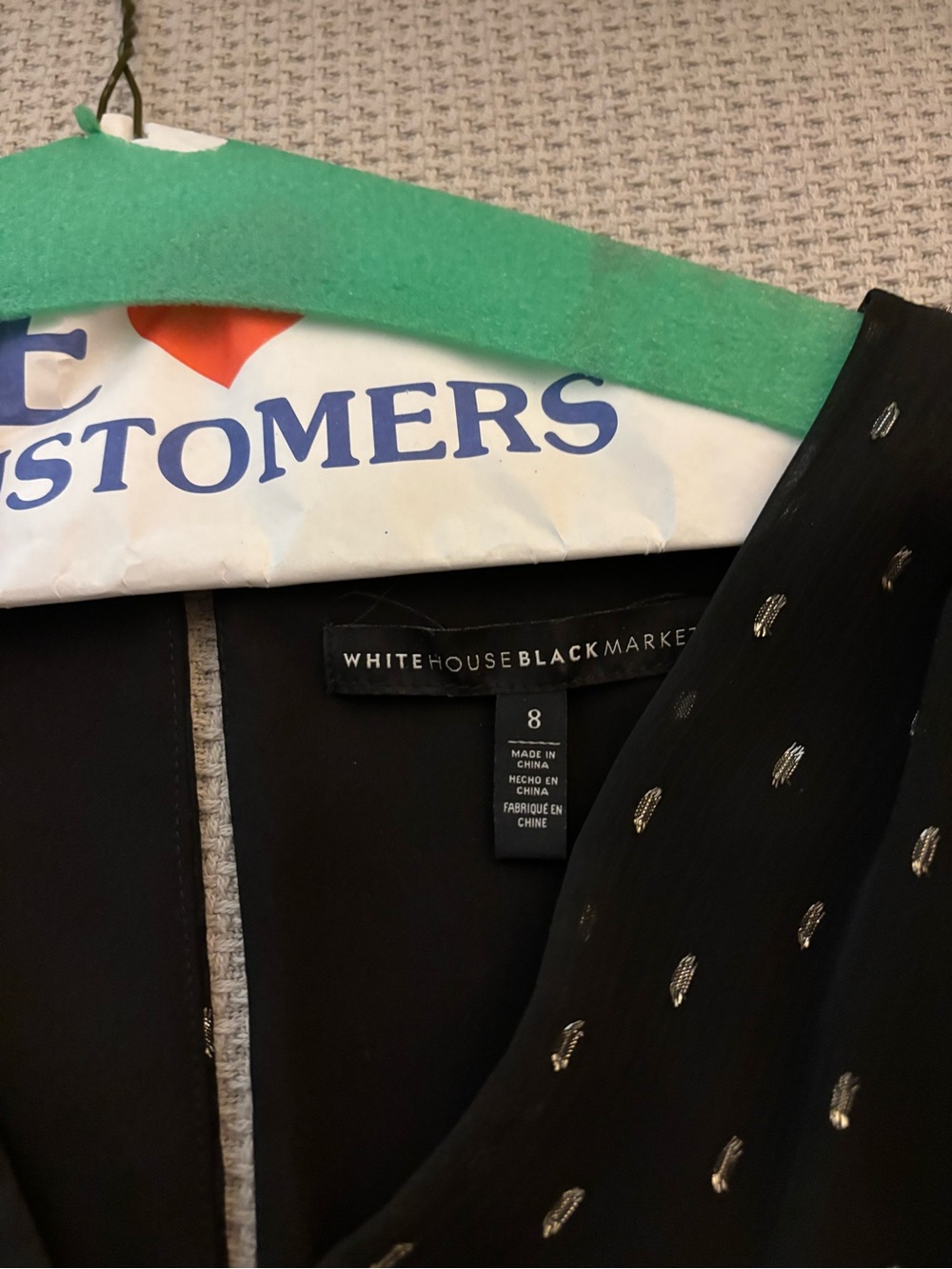 White House Black Market Black Dress  with Silver Metallic Dots